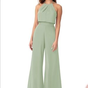 Azazie Kenzi jumpsuit in A6 Dusty Sage - NWT